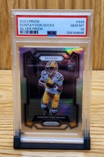 Dontayvion Wicks 2023 Panini Prizm Silver Prizm RC!. PSA 10. Packers