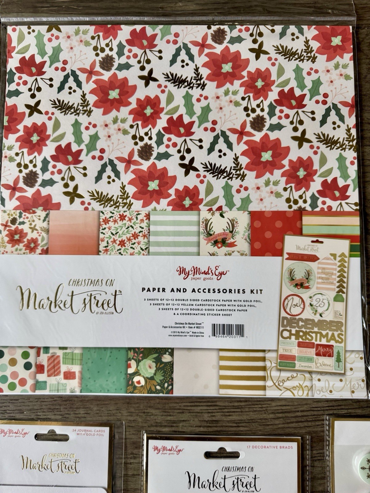 My Mind’s Eye *CHRISTMAS ON MARKET STREET* Paper Collection *5 PC LOT* MME New