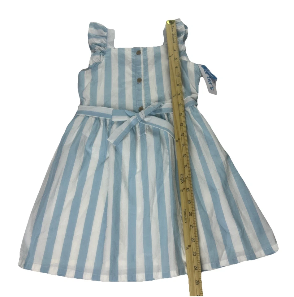 Carter's Girls Ruffle Blue Spring Easter Belted Dress Size 5/5T NWT - Image 4 of 4