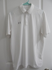 Under Armour Men's White Polo Medium Golf