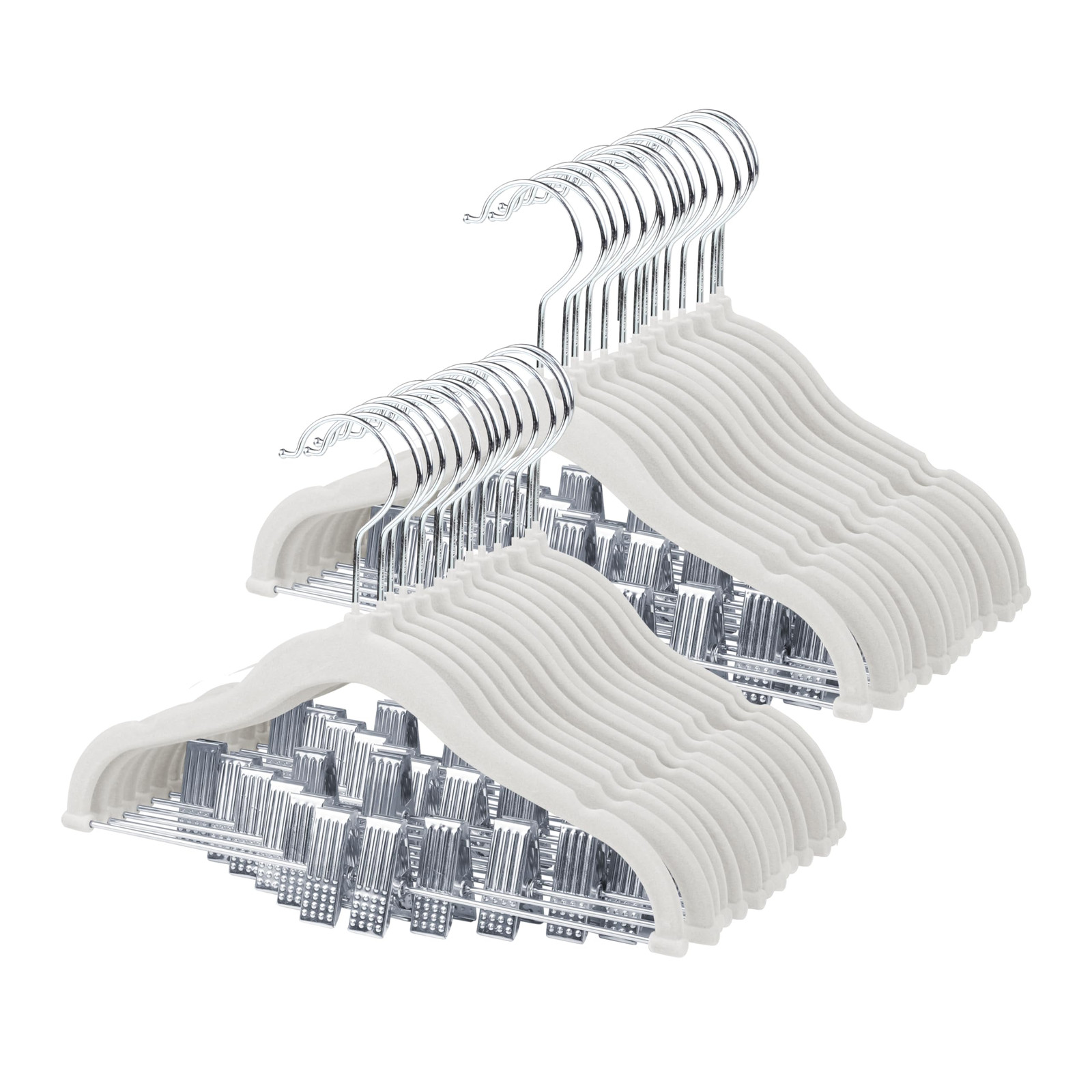 11.8 Inch Baby Velvet Hangers with Movable Clips and Non-Slip Felt for Ultra-Thin Design-image