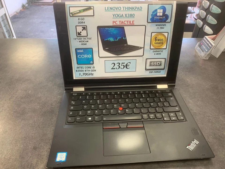 Lenovo ThinkPad X380 Yoga · i5-8250U · 8GB · 256GB, photo 1 sur 5