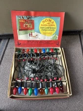 FULLY WORKING 20 Vintage Noma Mazda Lamps Christmas Lights Retro Original Box
