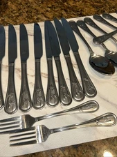 Palm Breeze by Towle Flatware Silverware Lot 25 Piece 8 Knife 8 Soup 9 Forks