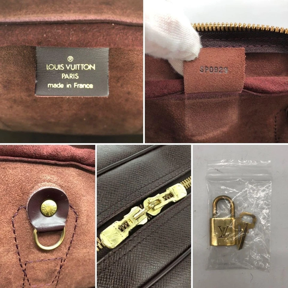 Auténtico bolso de hombro Louis Vuitton Boston de lona de cuero burdeos para hombre Foto 2 de 4