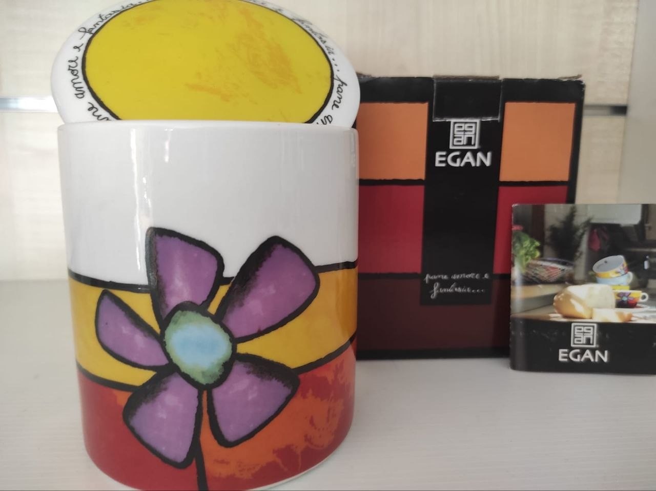 Egan Barattolo Pane Amore E Fantasia Porcellana Altezza 13 cm Diametro 10 cm — foto 2