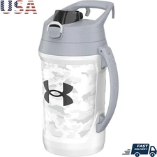Insulated Sports Water Bottle 64oz Hydration Jug Non-slip Grip BPA Free New