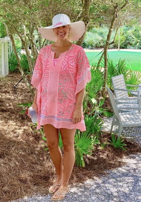 Lilly Pulitzer NWT Lindamarie Cover-up Coral Leaf Burnout Lace