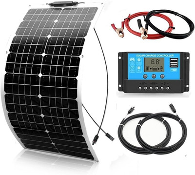 Flexible Solarpanel Kit 50W Solar Set 12V, 50Watt Solarmodul Mit 10A 12V/24V Sol