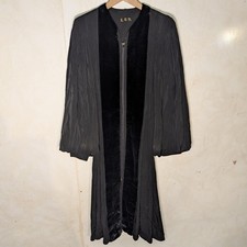 Vintage 1940s Clergy Robe Handmade Long Black Gothic Victorian Priest 48"