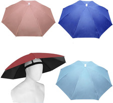4 Pack Umbrella Hats - Hands-Free Head Umbrella Hats for Adults, Folding Waterpr