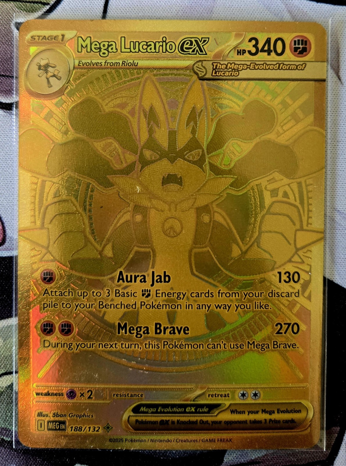 Pokémon TCG: Mega Evolution Mega Lucario EX 188/132 Mega Hyper Rare LP