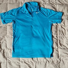 Nike Dri-FIT youth teal Blue golf Shirt XL Short Sleeve Breathable Collared