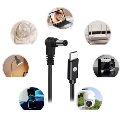 USB C to DC5521 Charging Cable for Easy Portability and Storage 5V 9V 12V15V 20V