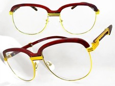 Men Classy Elegant Retro Hip Hop Rapper Clear Lens EYE GLASSES Gold  Wood Frame
