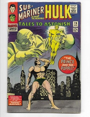 Tales To Astonish 78 1966 Marvel Comics VG/F 5.0 Namor Hulk Wasp Puppet Master