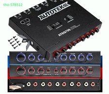 ATEQ709 4-Band Audio Equalizer w/ 2-Way Crossover, 1/2 DIN, Black