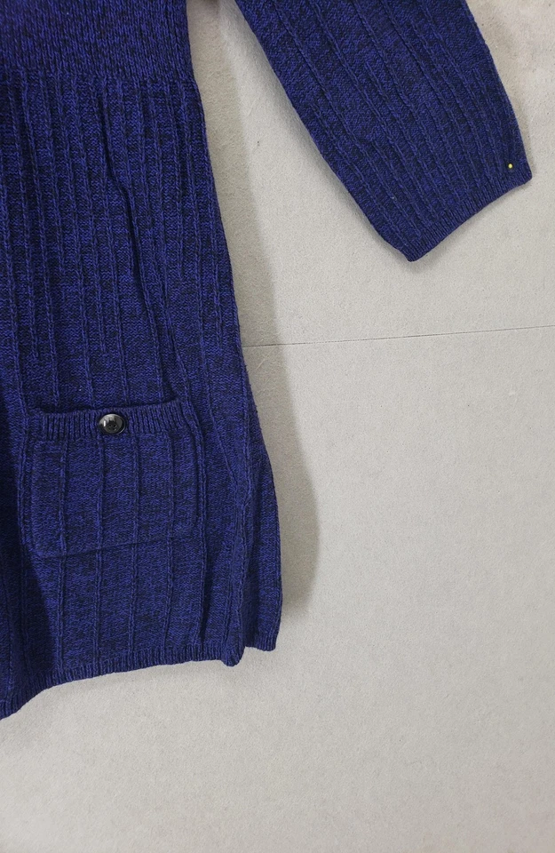 Vestido suéter Style Co meninas grande gola alta botão malha túnica bolsos pulôver - Imagem 4 de 4