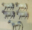 5 Vintage celluloid animal figures: 4 Cows &  1 Horse about 2x3" — photo 1