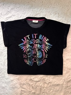 Clyde & Baxter Young Contemporary Women s T-Shirt    Let It Ride  Graphic Tee