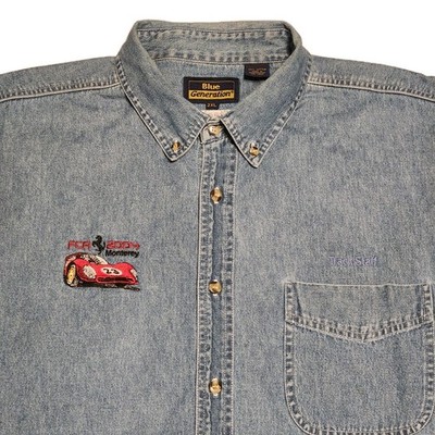 2004 Ferrari Club of America FCA Monterey, CA Track Staff Shirt Men's 2XL Denim