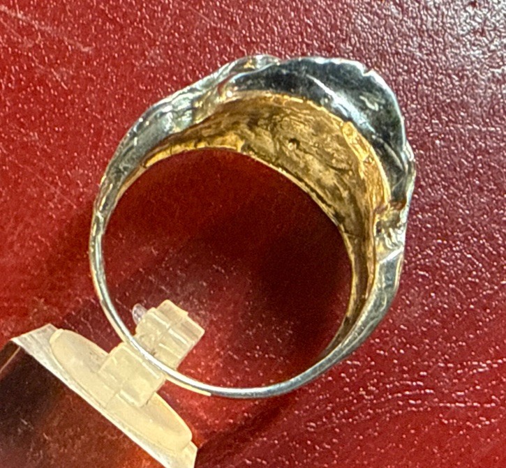 Men’s Solid Silver Large Skull Style Ring Heavy W… - image 3