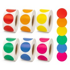 3000 Pcs 3/4" Round Color Coding Labels Stickers 3/4, 0.75in 3000pcs 6color