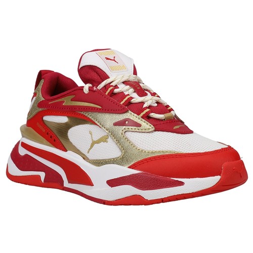 PUMA RsFast Glitz Lace Up Youth Boys Gold, Red, White Sneakers Athletic Shoes 3 - 第 2/6 張圖片