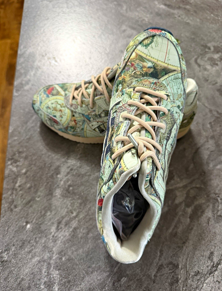 ASICS Gel-Lyte III Map Print Multicolor Lace-Up Low Top Athletic Sneakers View 2
