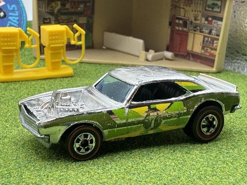 1977 Hot Wheels Redline Heavy Chevy Camaro Chrome Green Yellow Super Chromes HK - Picture 8 of 21