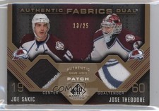 2007-08 SP Game Used Edition 13/25 Joe Sakic Jose Theodore Dual Patch HOF 2a8