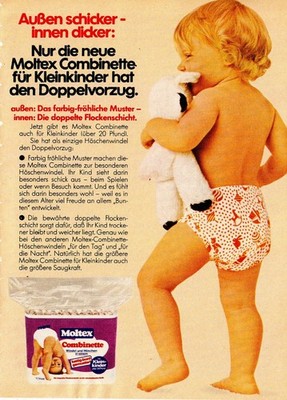 3w8718 / Advertising / Advertising from 1978 - Baby Diapers MOLTEX Combinette