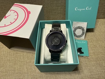 Origami Owl Black Signature Living Locket Watch Swarovski Crystals LK5005 ~ NIB