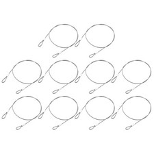 10Stk Lanyard Kabel, 50cmx1.5mm Edelstahl Drahtseil mit  Schlaufenn, Silber