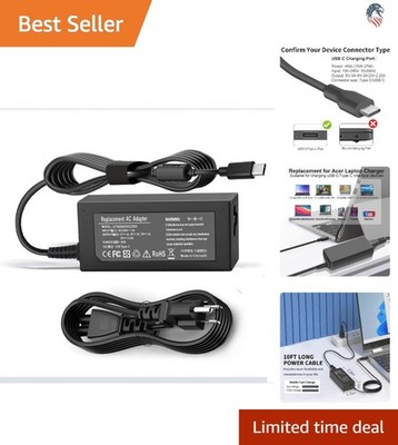 Efficient 45W USB-C Charger for Acer Chromebooks - Fast Charging & Protection