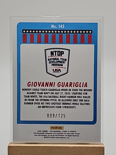 2025 Panini USA Baseball Stars and Stripes Blue /125 #145 Giovanni Guariglia - Picture 2 of 2