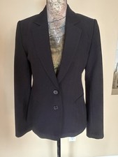 H M Women  s Black Blazer Jacket 2 Buttons Classic Lined Pockets Sz 6