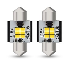 2 X White Led Interior Map Dome Trunk Lights 31mm De3175 De3022 Festoon Led Bulb