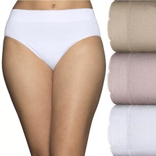 VANITY FAIR Beyond Comfort Seamless 3 Pk Hi Cut Panty Womens M 6 L 7 XL 8 2XL 9