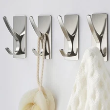 Self Adhesive Coat Hooks for Hanging Heavy Duty Stainless Wall Hook for Towel...