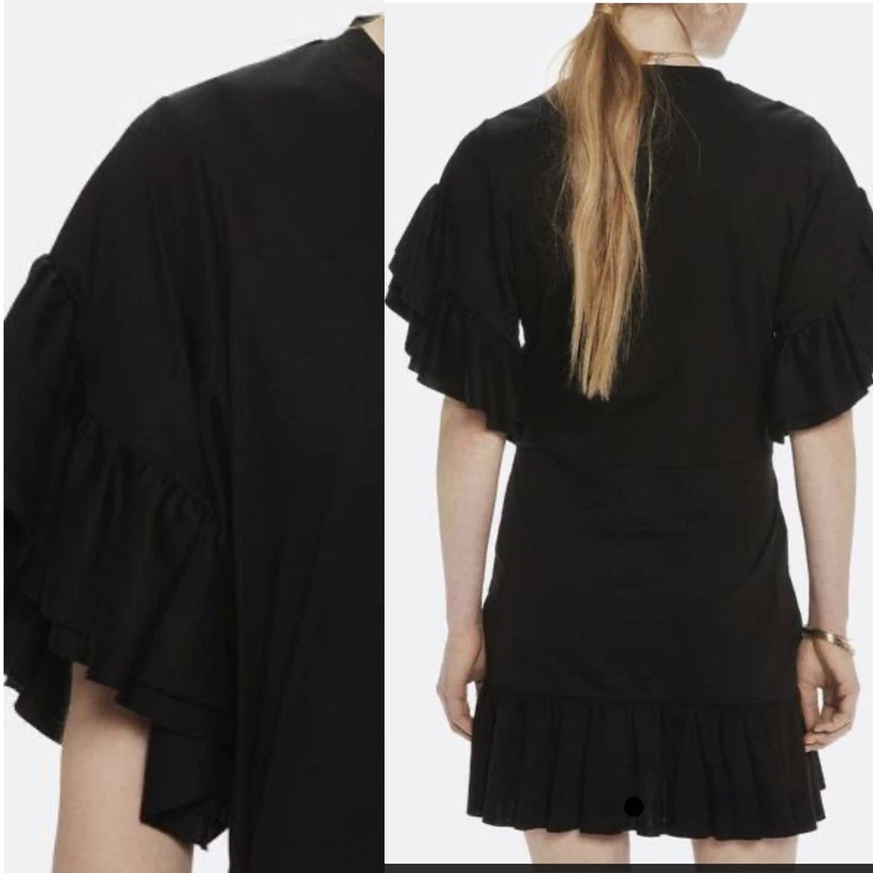 Scotch & Soda Black Sheath Cotton Dress with Tie-Up SIZE MEDIUM Orig $140 - Image 2 of 4