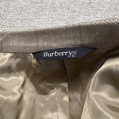 Burberrys Blazer 100% Pure Silk Beige Tweed Windowpane No size See Description - Picture 11 of 12