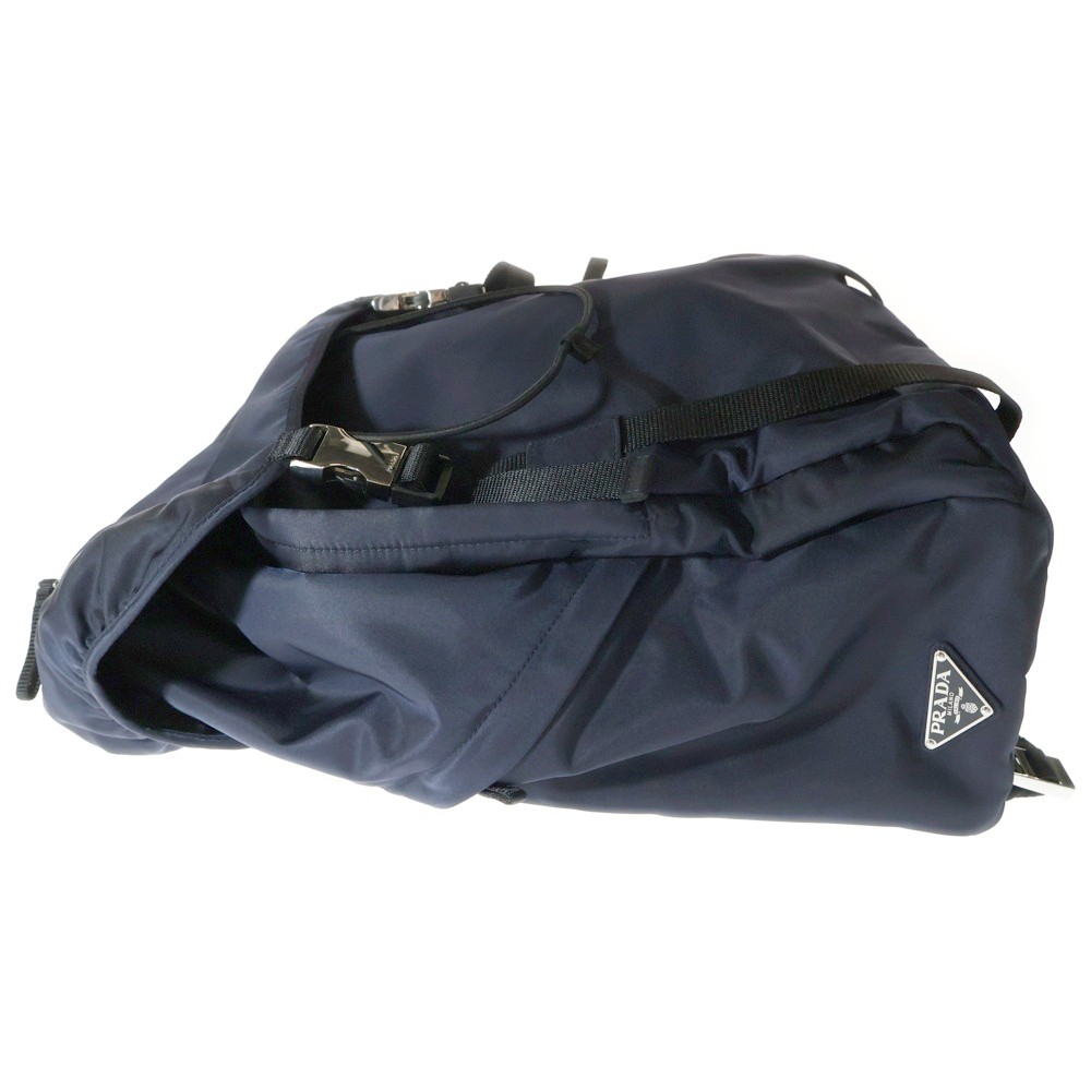 PRADA tesuto triangle logo backpack nylon silver … - image 3