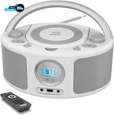 Portable CD Player Boombox with Bluetooth FM Radio Remote Control
