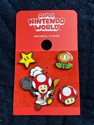 Universal Studios Hollywood - Super Nintendo World Toad 4x Pin Badges Neu