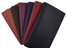 Swiss Marshall Genuine Cow Napa Leather Slim Basic Checkbook Cover With Pen...