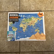 Map Of The World Book And 150 Piece Jigsaw Puzzle W 24 Page Sticker Book