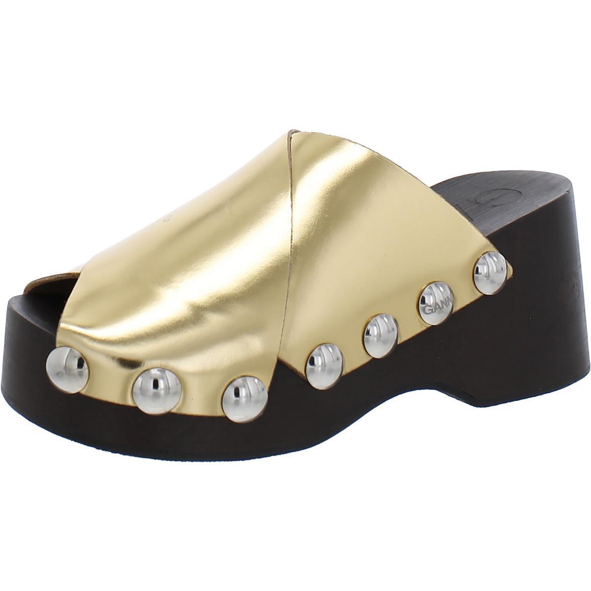 Женские босоножки на платформе Gianni из золотистой кожи в стиле РЕТРО 18-36 месяцев BHFO 5510