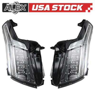 For Cadillac Escalade 2015-2020 LH + RH Led Side Headlights Lamp Assembly 1 Pair