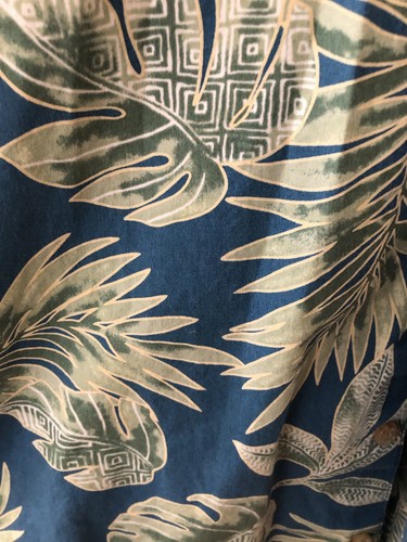Cooke Street Honolulu made in Hawaii blue green ti palm leaf shirt short sleeve - Picture 3 of 6